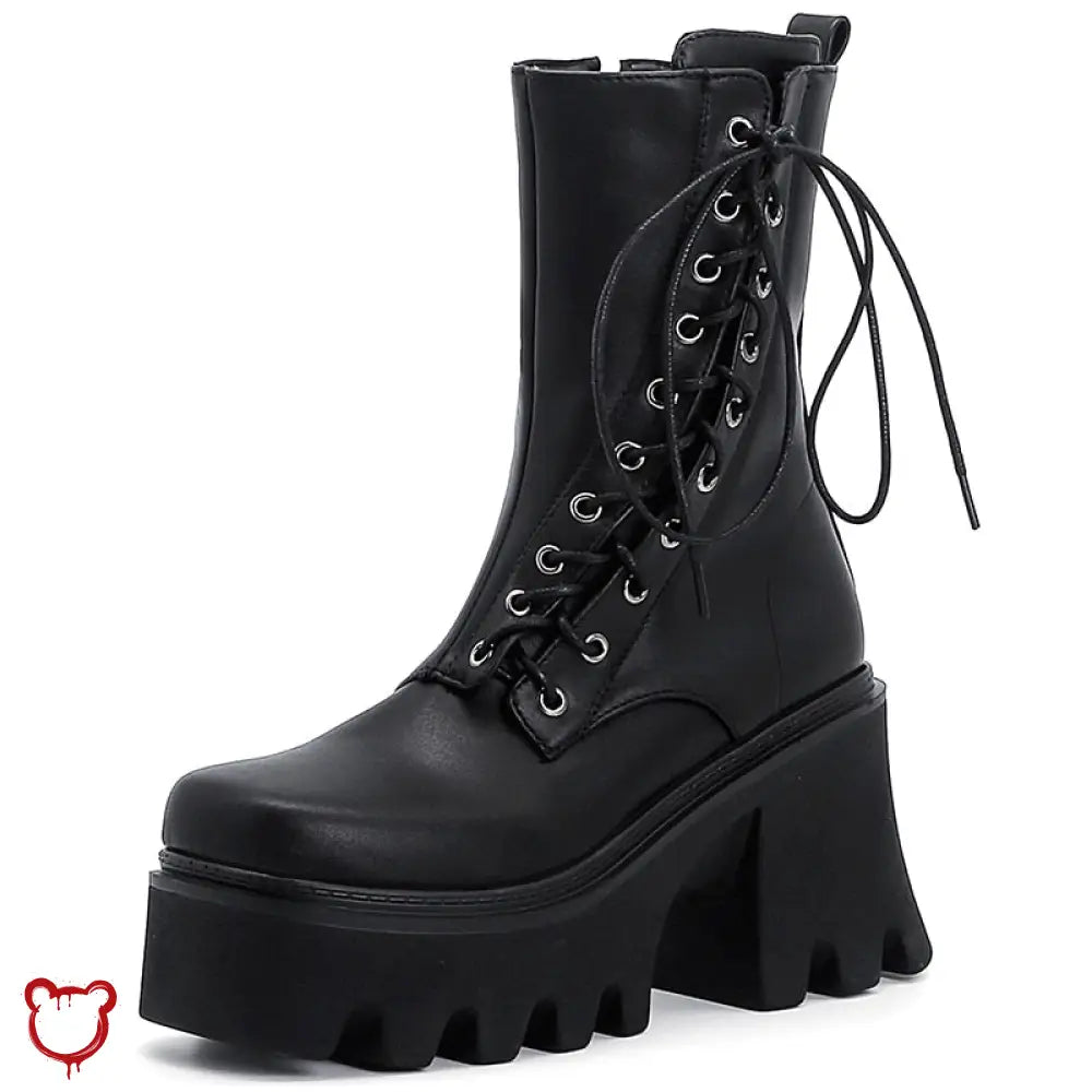“Combatties” PU Leather Boots