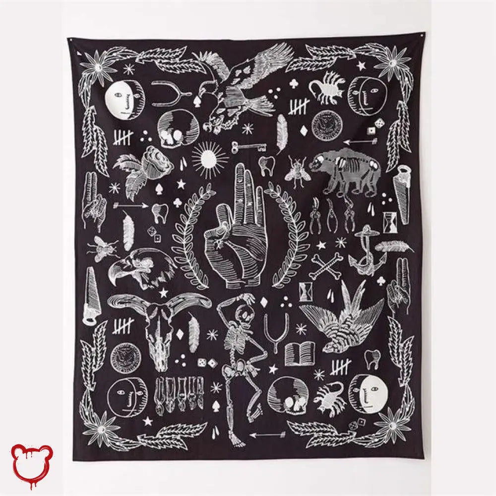 Black & White Occult Wall Tapestry