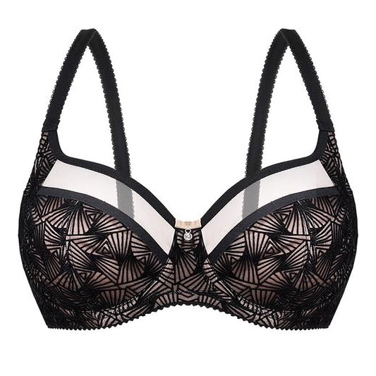 Unikat Zoe Semi-Sheer Soft Velvet Full Figure Underwire Bra
