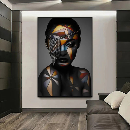 Black Woman Canvas Painting Wall Art