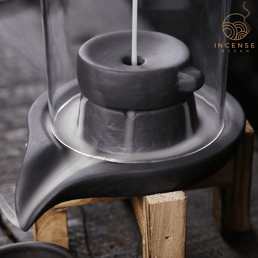 Ceramic Waterfall Incense Burner with Cover