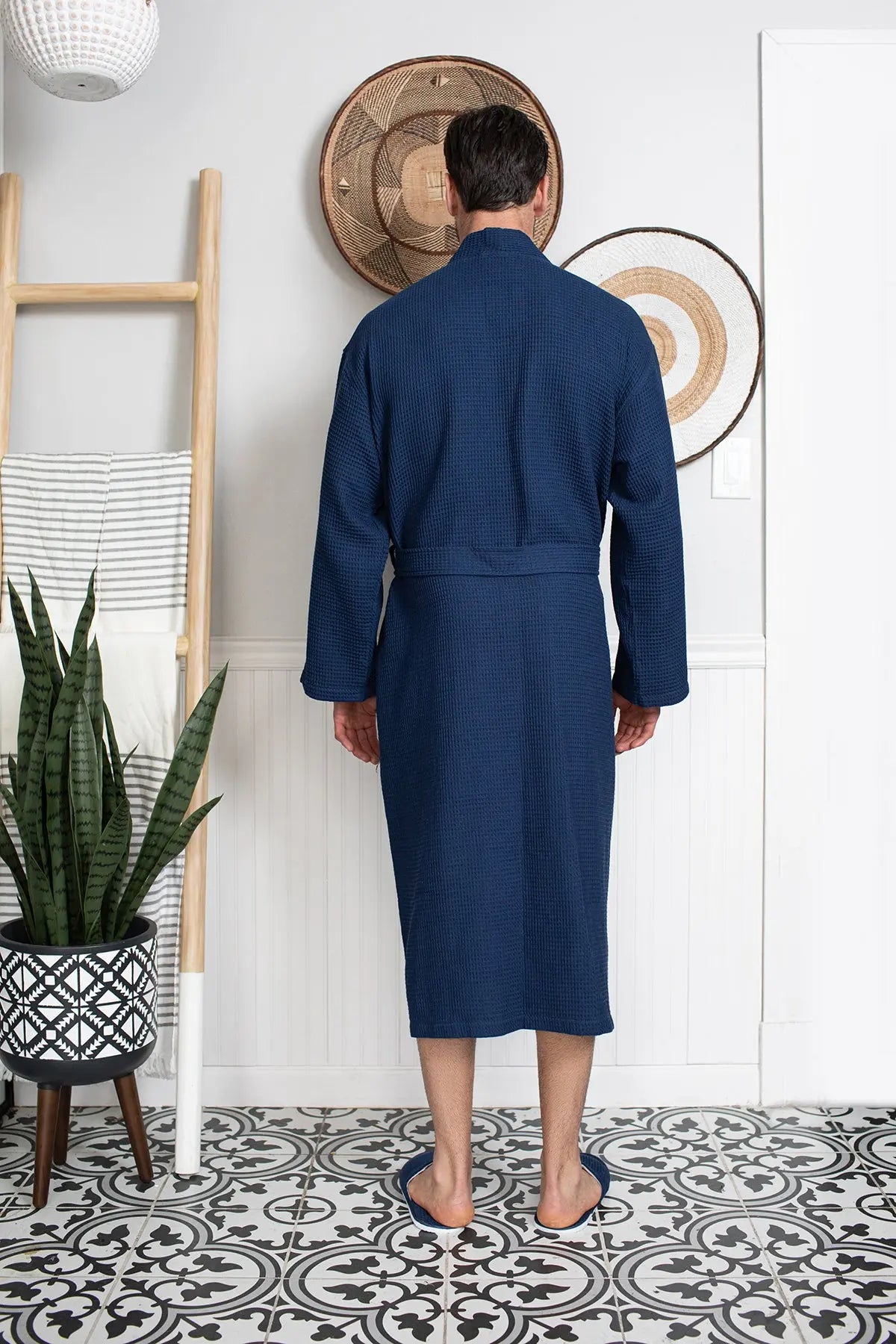 Waffle Kimono Spa Bathrobe - Absorbent, Lightweight