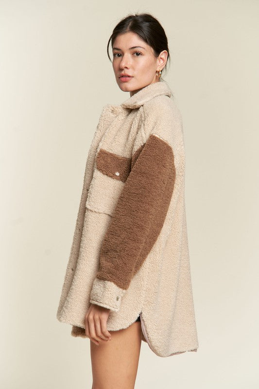 “Warm & Fuzzy Here” Sherpa Jacket