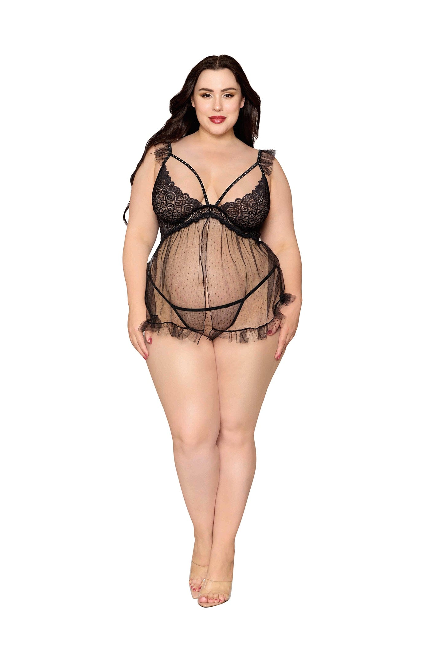 Black Babydoll & G-String Set