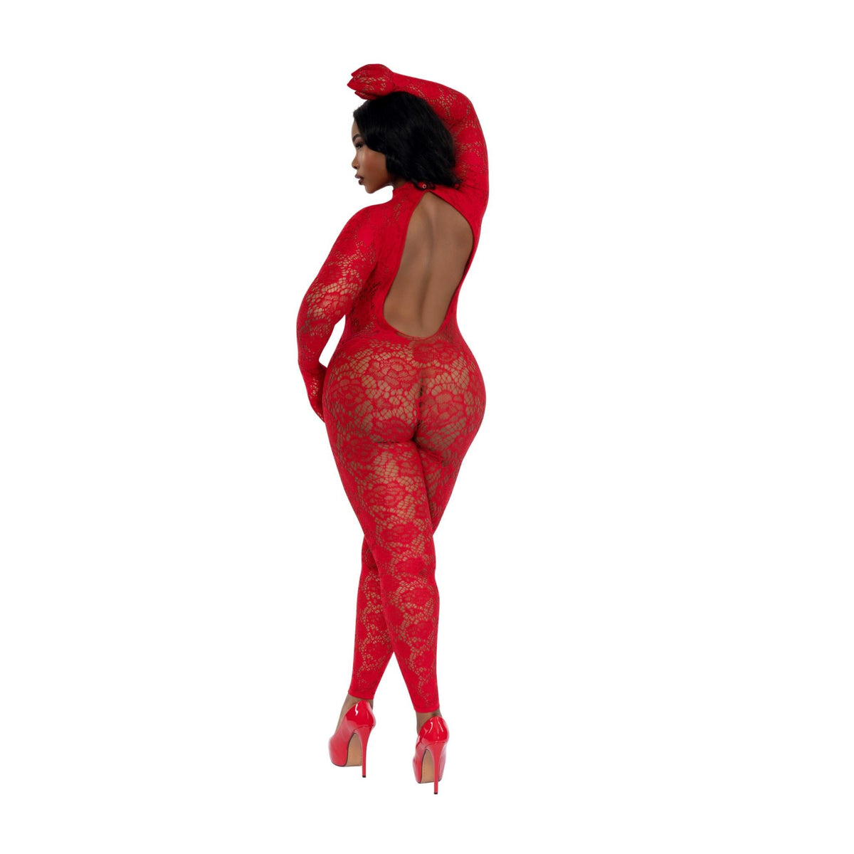 Gloved Bodystocking - Red
