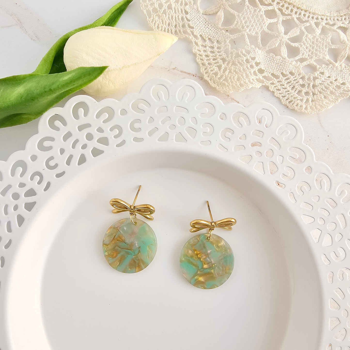 Bailey Earrings - Champagne Mint