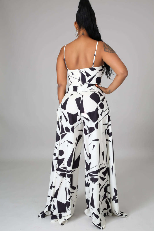 Abstract Shapes Print Pant Set