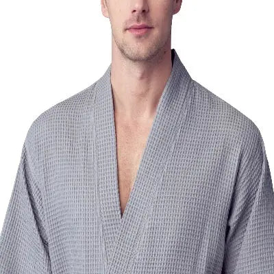 Waffle Kimono Spa Bathrobe - Absorbent, Lightweight
