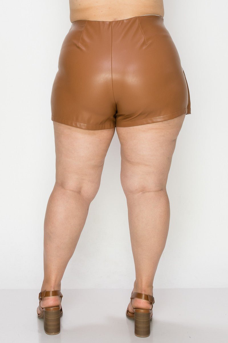 Gia Wrap Mini Skort – Metal Button | Trendy High-Rise