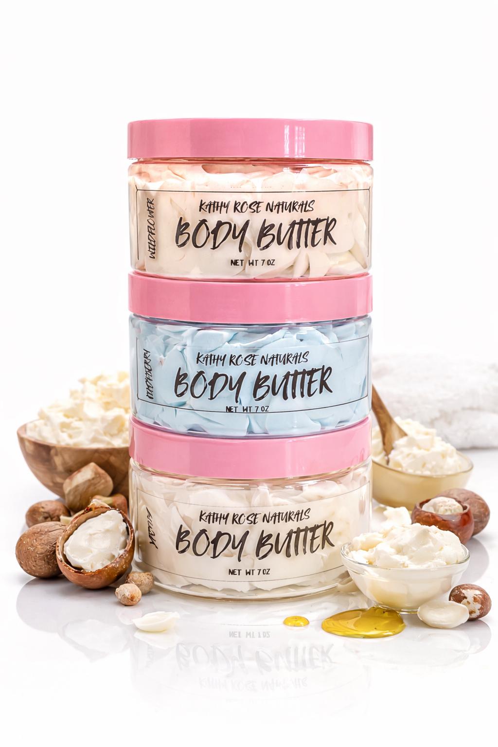 Whipped Body Butter | Shea Butter Moisturizer | Natural Skincare Gift Set | Hydrating Body Cream | Dry Skin Relief