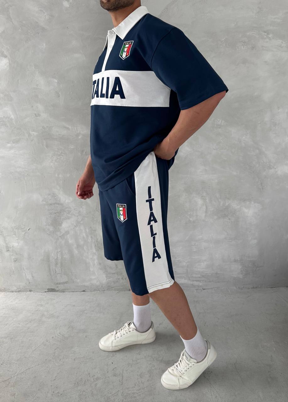 Italia Inspired Men's Polo & Shorts Set – Athletic Heritage with Bold National Style