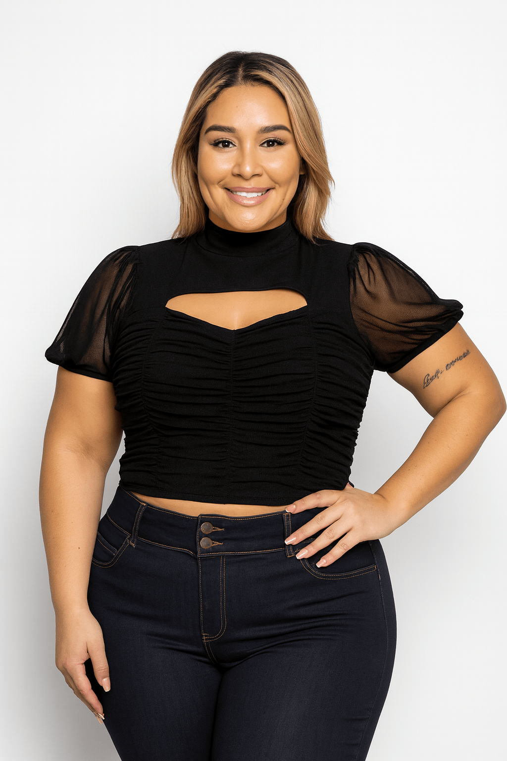 La Belle Nuit Sheer Sleeve Top