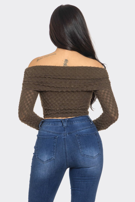 Leslie Off-Shoulder Asymmetric Long Sleeve Top – Stylish Blouse