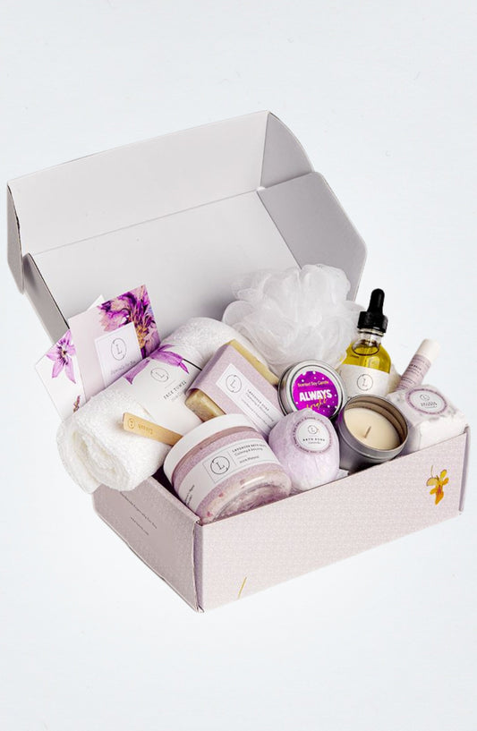 Bath Bomb and Shower Steamer All Natural Lavender Gift Box with - bath & body products