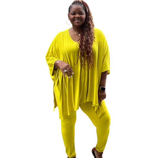 Asymmetrical Hem Top and Pants Set