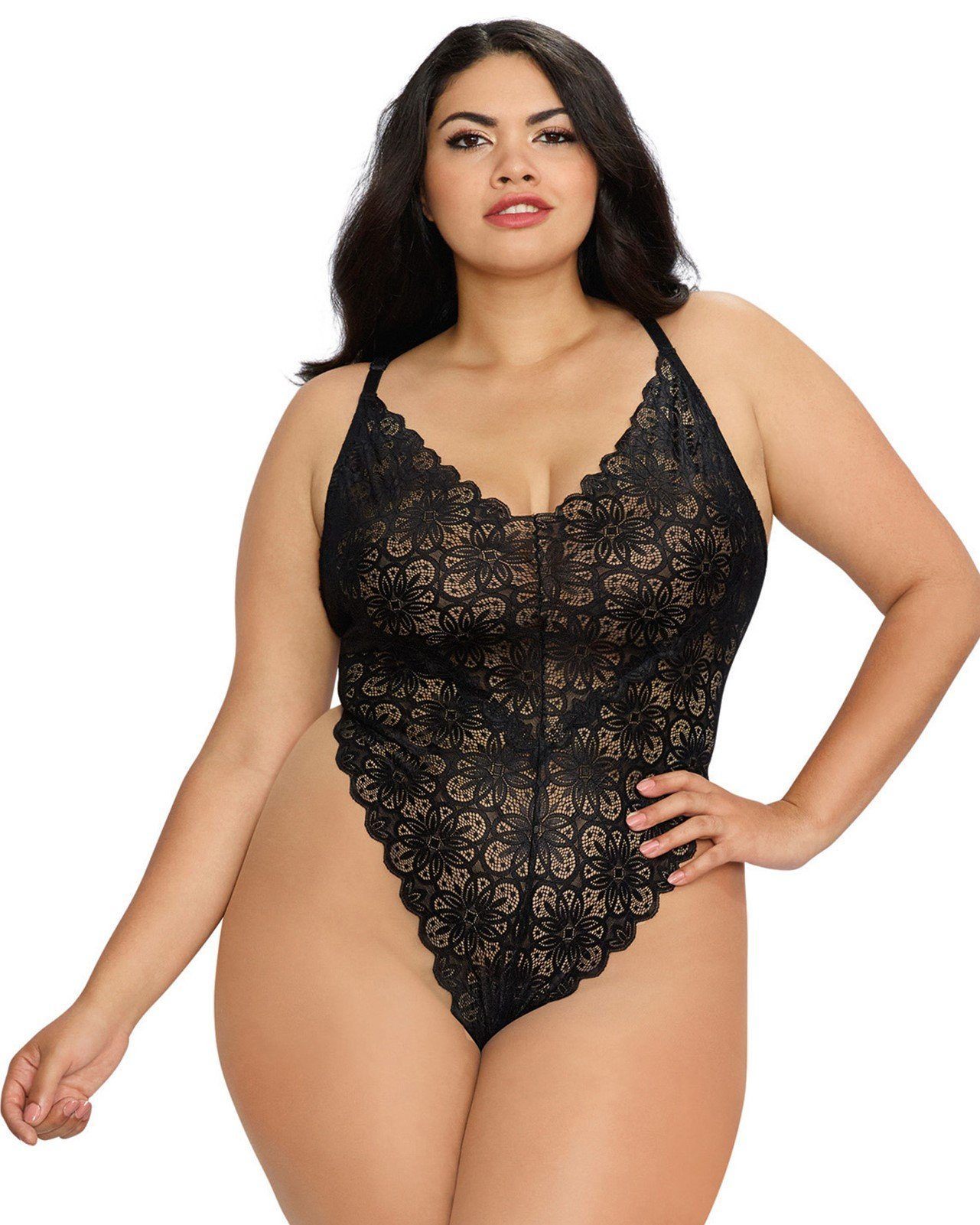 Mosaic Lace Teddy & Sheer Skirt