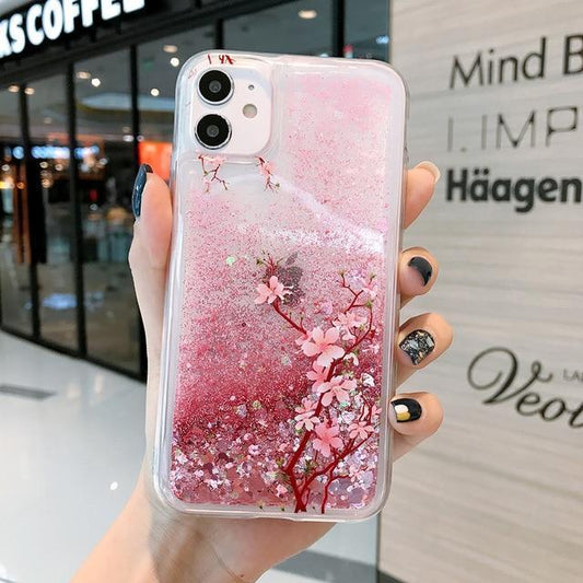 Cherry Blossom Glitter Phone Case