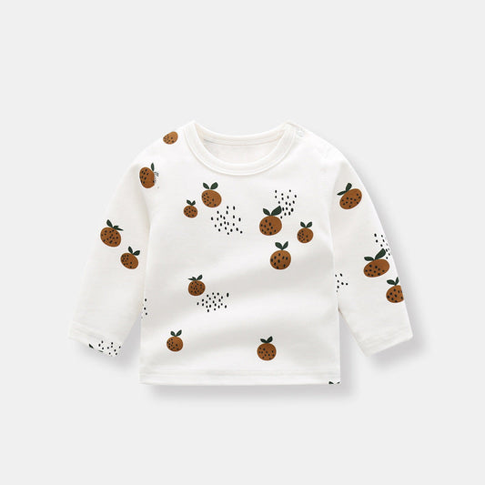 Allover Fruit Graphic 100% Pure Organic Cotton Side Snap Button Tops