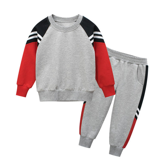 Contrast Design Hoodies Combo Side Print Trousers Sport Style Sets