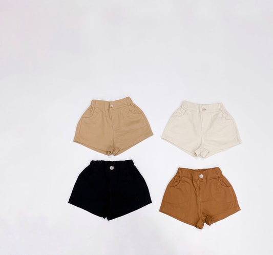 Solid Color Basic Denim Shorts With Pockets