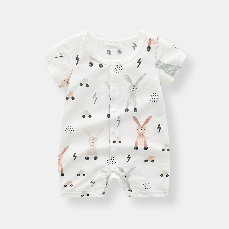 1pcs Rabbit Graphic Single Breasted Design Simply Jumpsuit Pajamas