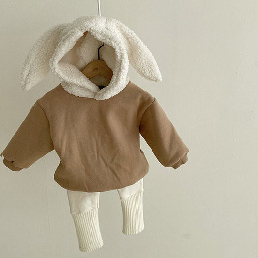 1pcs Striped Graphic Cartoon Shape Design Fleece Thermal Hoodies