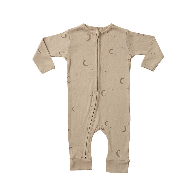 Dinosaur & Floral Print Pattern Zipper Front Design Jumpsuit