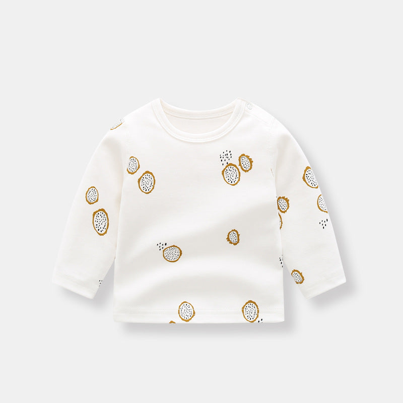 Allover Fruit Graphic 100% Pure Organic Cotton Side Snap Button Tops