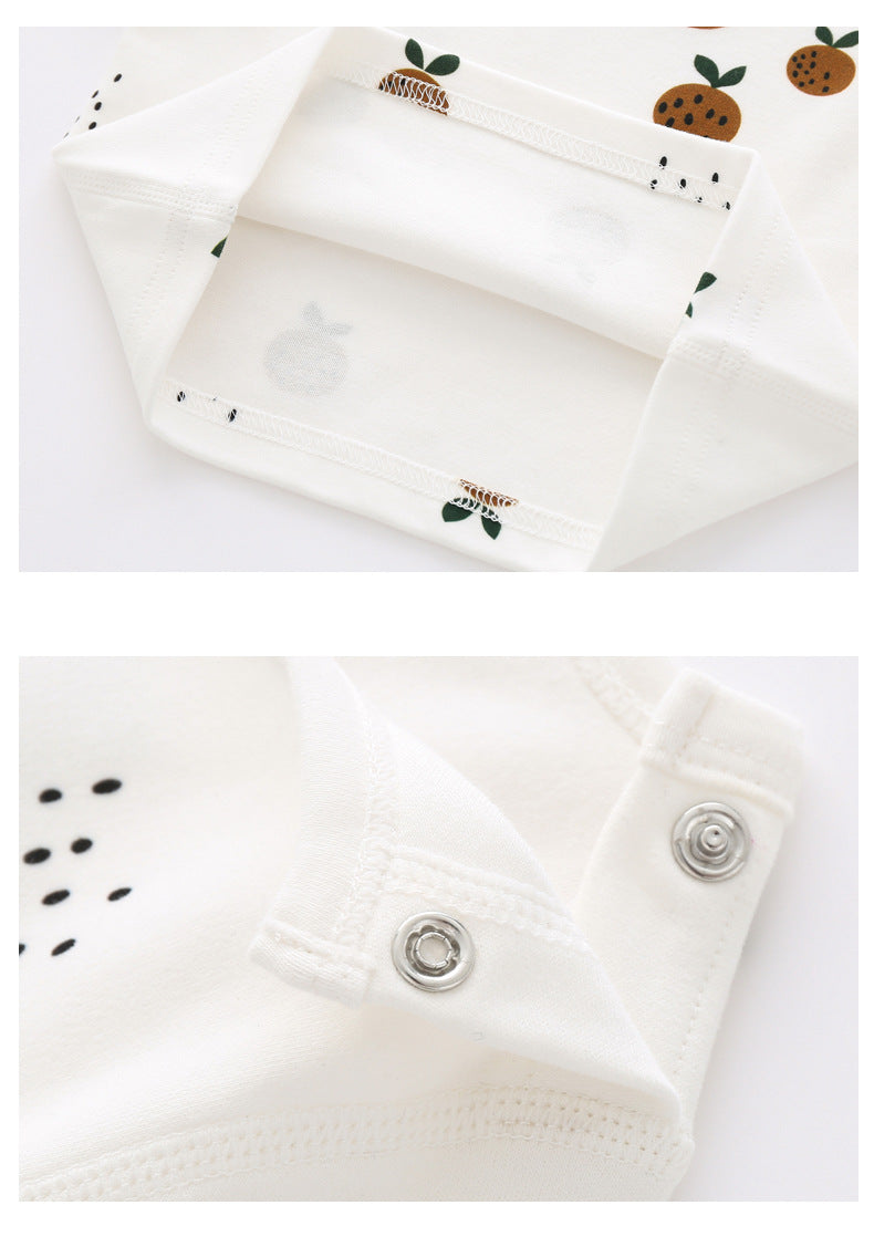 Allover Fruit Graphic 100% Pure Organic Cotton Side Snap Button Tops
