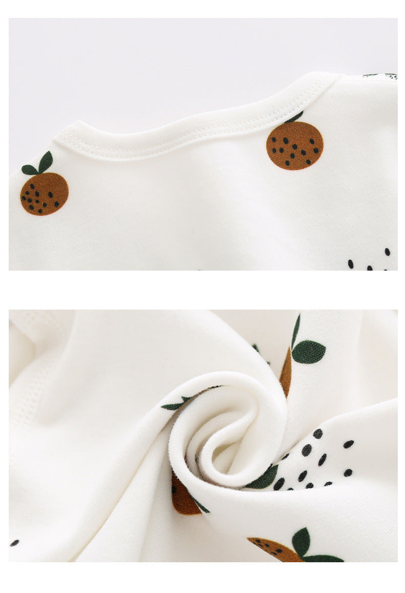 Allover Fruit Graphic 100% Pure Organic Cotton Side Snap Button Tops