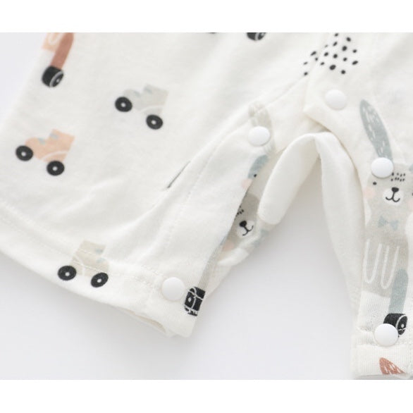1pcs Rabbit Graphic Single Breasted Design Simply Jumpsuit Pajamas