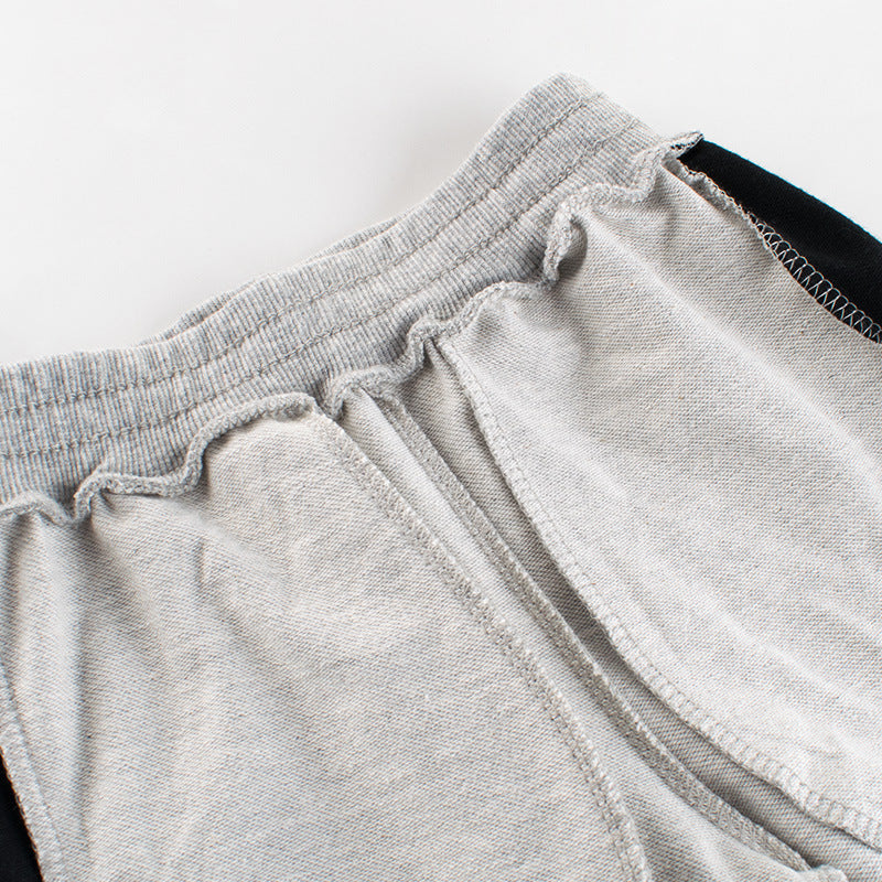 Contrast Design Hoodies Combo Side Print Trousers Sport Style Sets