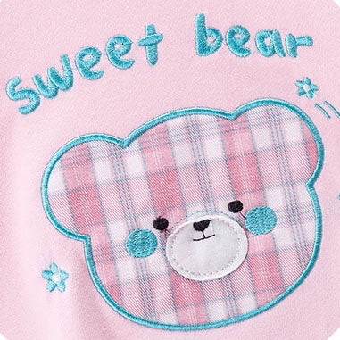 Cartoon Bear Patched Graphic Kids Valentine’ Day Clothes Pullover Hoodies
