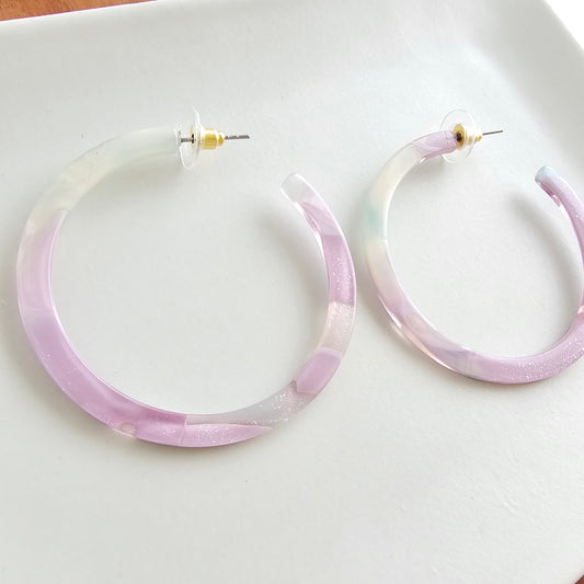 Cameron Hoops - Lilac Quartz