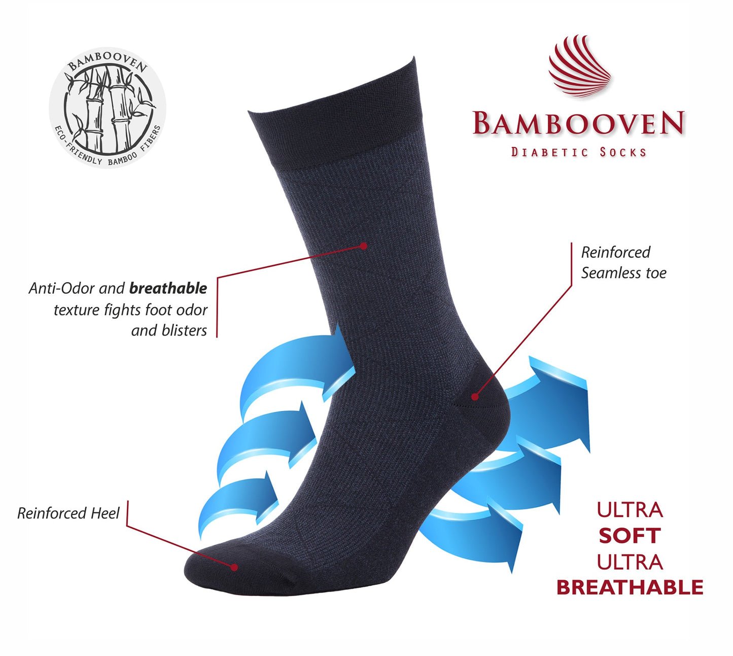 Men’s Bamboo Dress & Trouser Socks 6-Pack