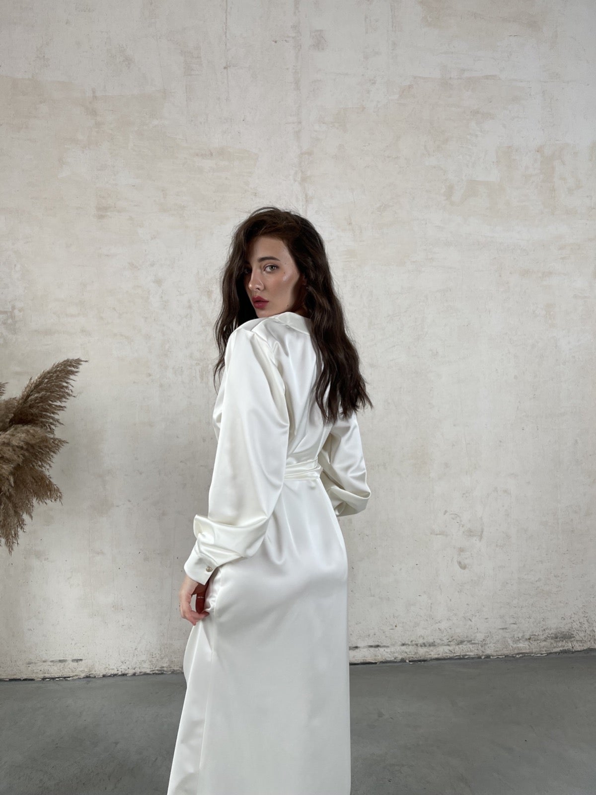 Silk Long Robe with Cuffs