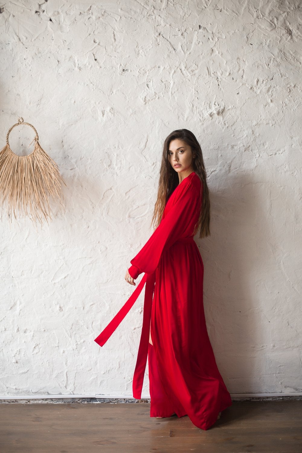 Silk Long Robe with Cuffs
