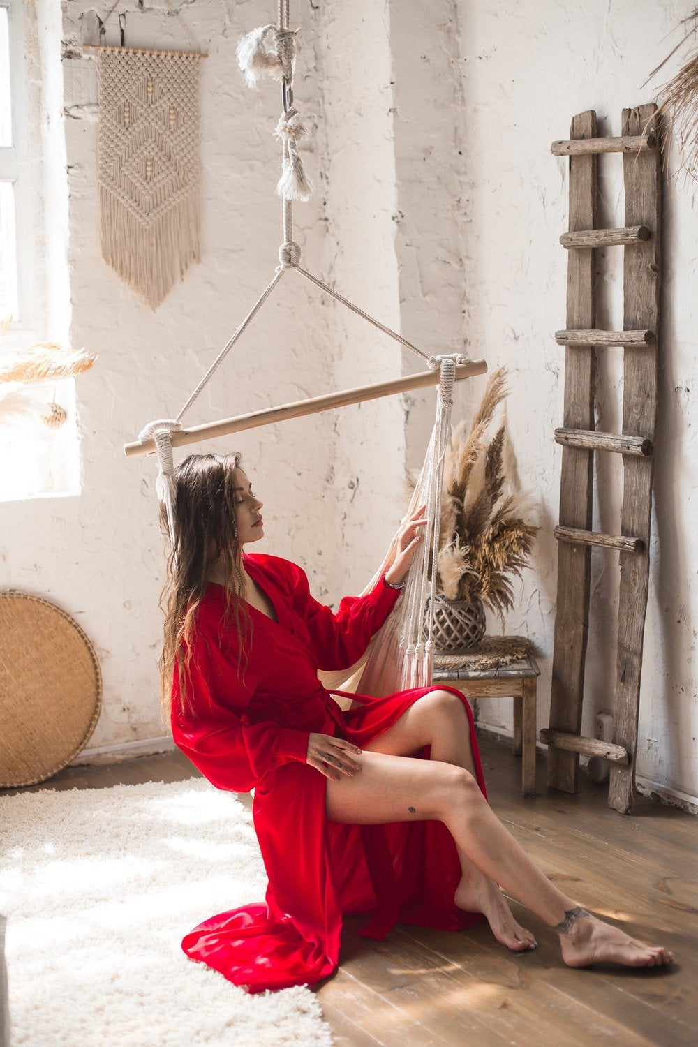 Silk Long Robe with Cuffs