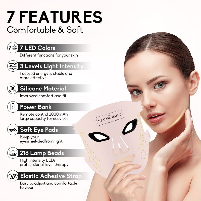 Skin Care Rejuvenating LED Face Mask with 216 light chips and 7 Colors
