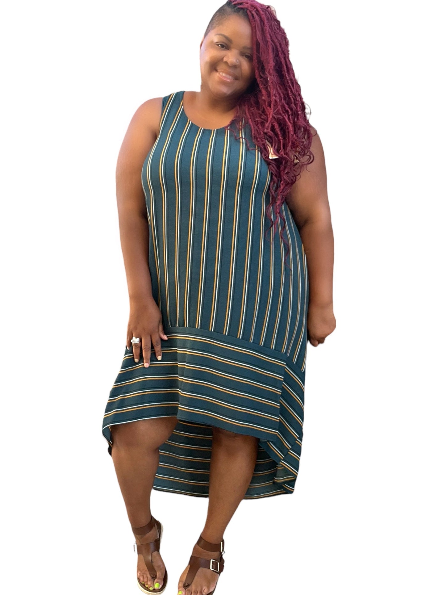 Casual Striped Maxi Dress