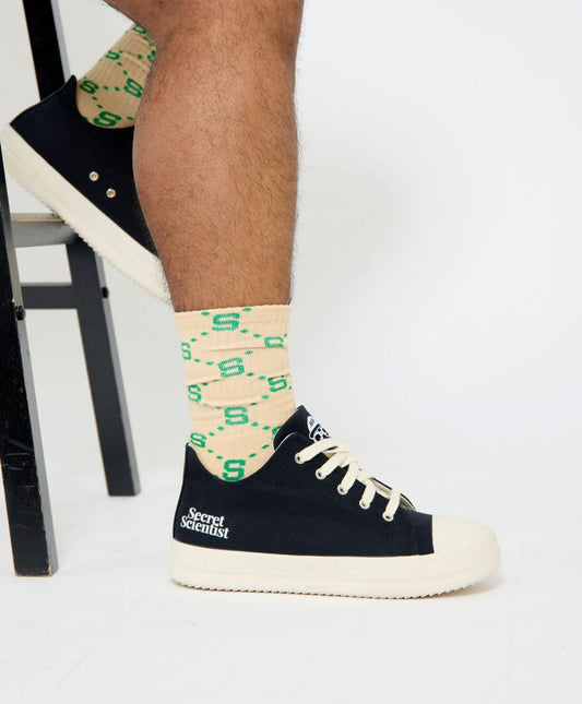 All Over Print Socks - Brown/Green