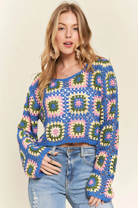 Multicolor Crochet Crop Top