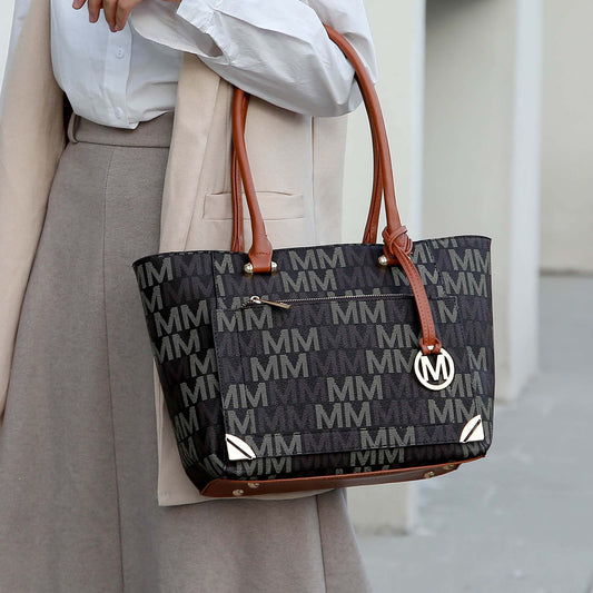 MKF Collection by Mia K. - Lady II Signature Tote Bag and Set