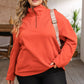 Zip-Up Dropped Shoulder Sweatshirt