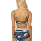NAVY FLORAL MESH INSERTS HIGH WAIST BIKINI SET