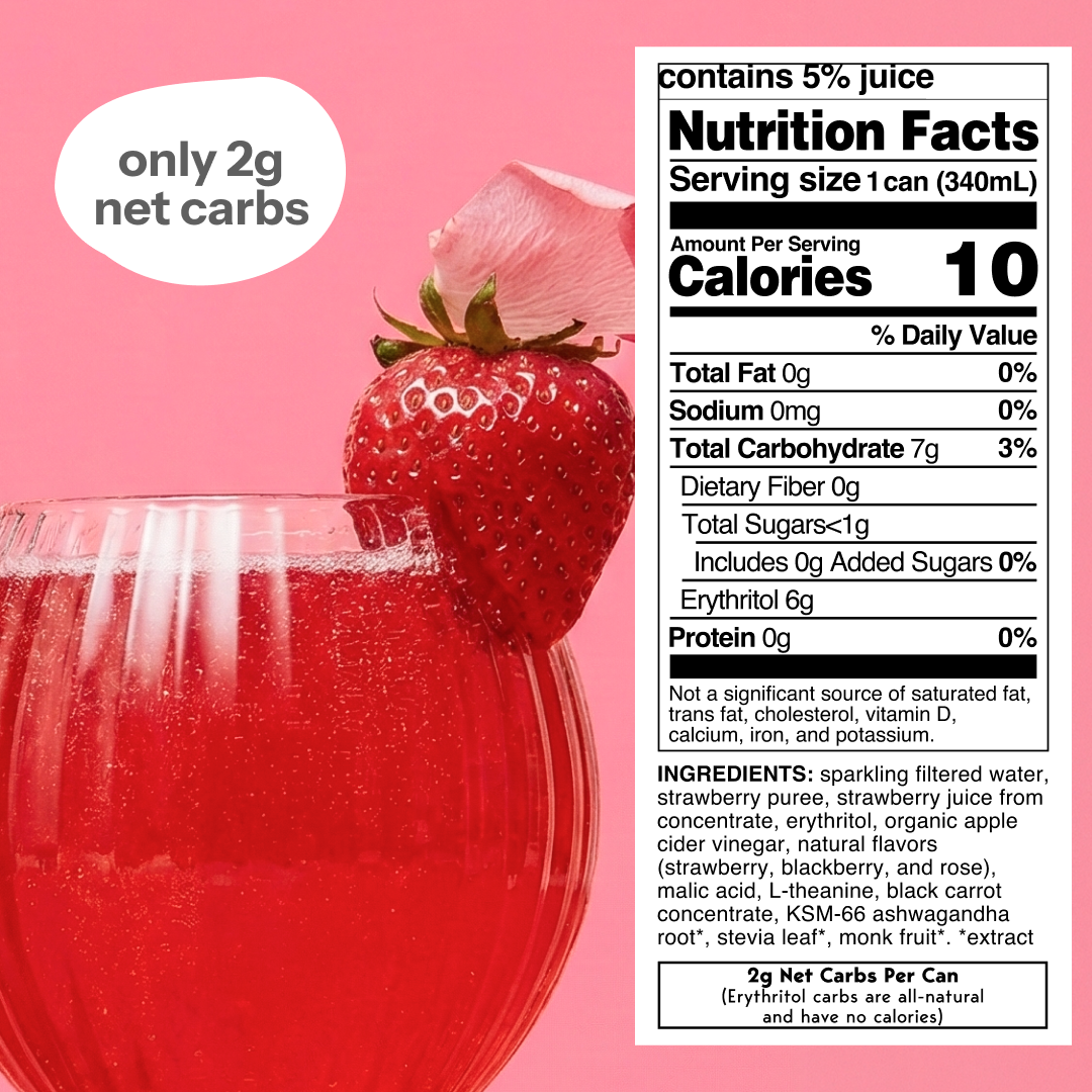 strawberry rose (botanical soda | 12 pack)