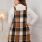 Honey Plaid Wide Strap Overall Dress
