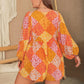 Floral Tie Neck Balloon Sleeve Romper