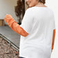 Color Block Dropped Shoulder Blouse