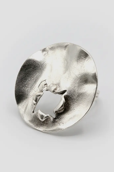 Round Silver Earring, Necklace, Ring, Bracelet Jewelry Set